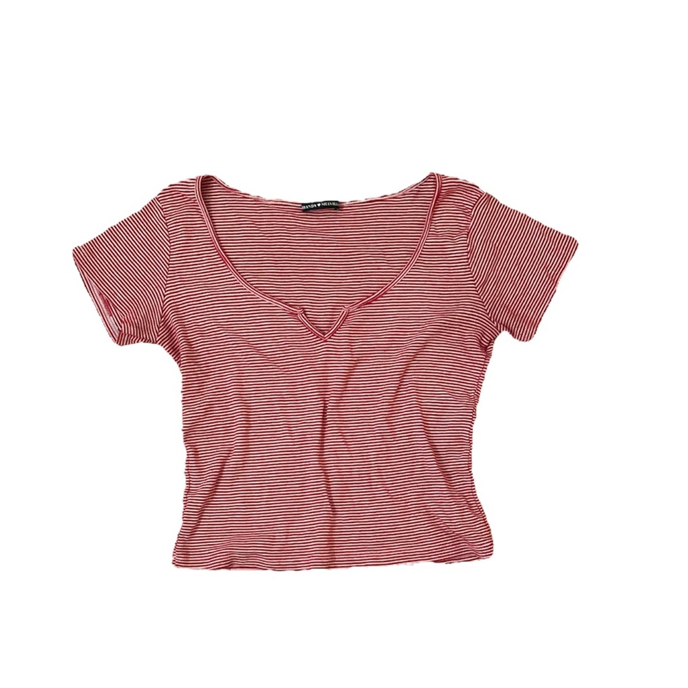 Low Cut Red Striped Shirt